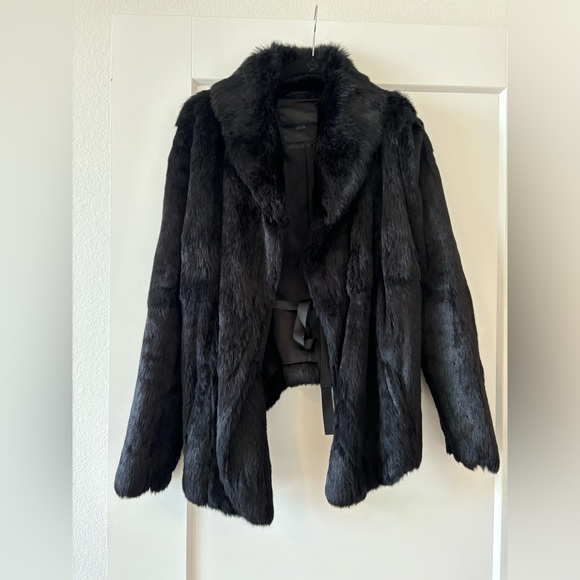 Veda $1850 Rhapsody Black Rabbit Fur Jacket - Picture 2 of 9